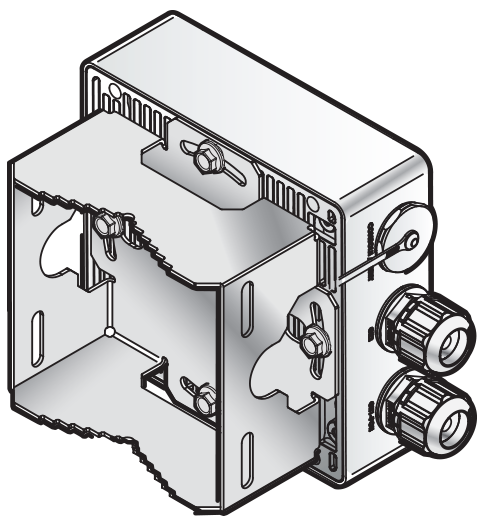 Image of the KT-147407-02 pole part attached to the back of the AP360i access point.