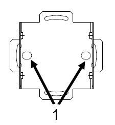 Image of the 1-axis tilt part with the large bracket holes for attaching the M12 screws