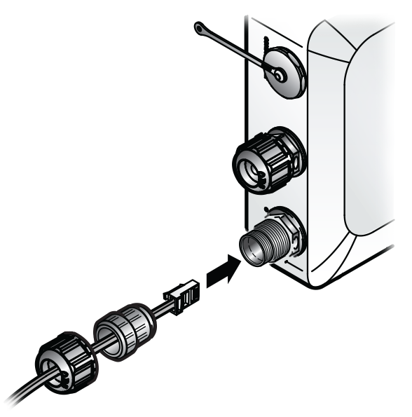 Image of the seal and claw being inserted into the main body of the access point.