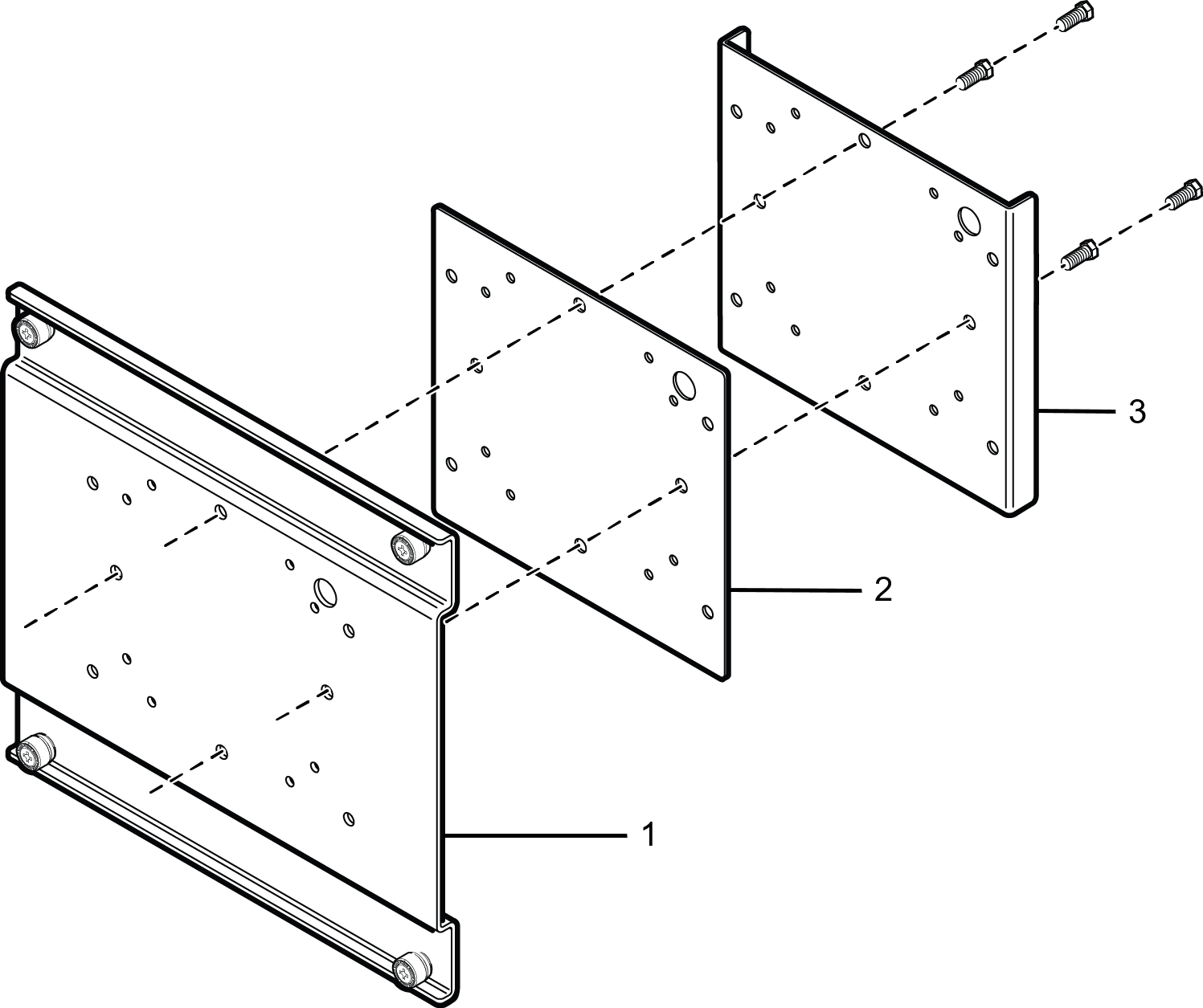 Image of the VMM vehicle bracket with stiffener plate 1 and 2