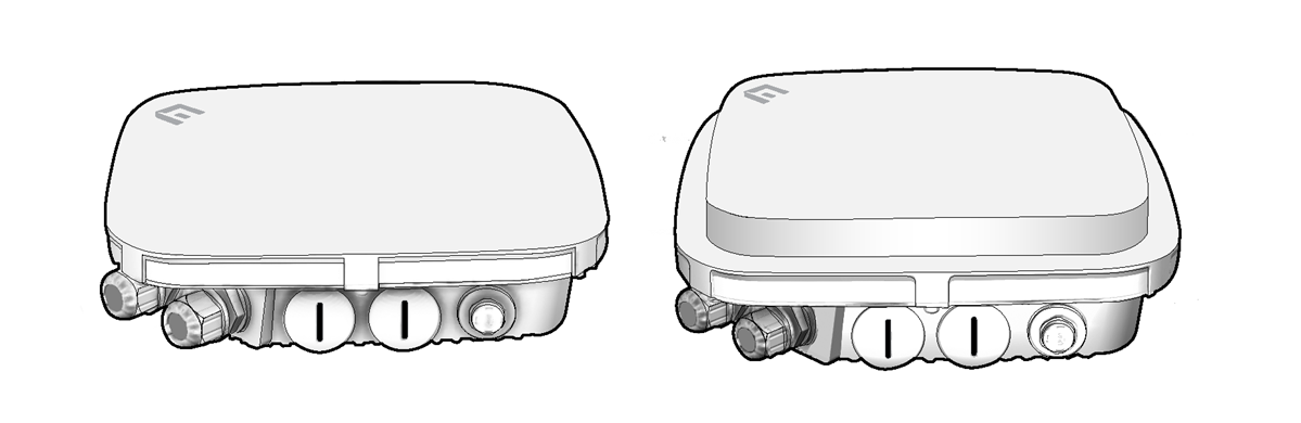Isometric views of AP460C and AP460S6C access points. The AP460C access point is on the left and the AP460S6C access point is on the right.