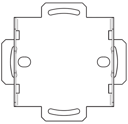 Image of the 1-axis tilt part of the KT-147407-02 bracket. The 1-axis tilt part has four small semi-circular cuts on its front face.