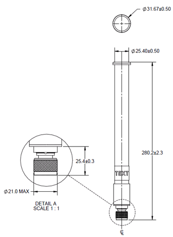 ML-2452-HPAG5A8-01 antenna with the details of the antenna connector.