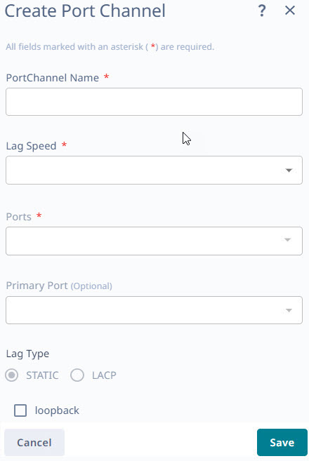 create port channel window for mlx