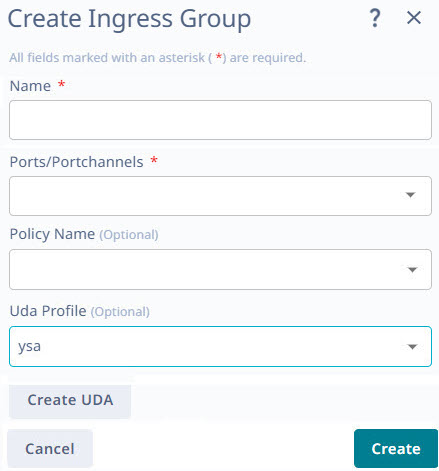 create ingress group for an slx or mlx device window